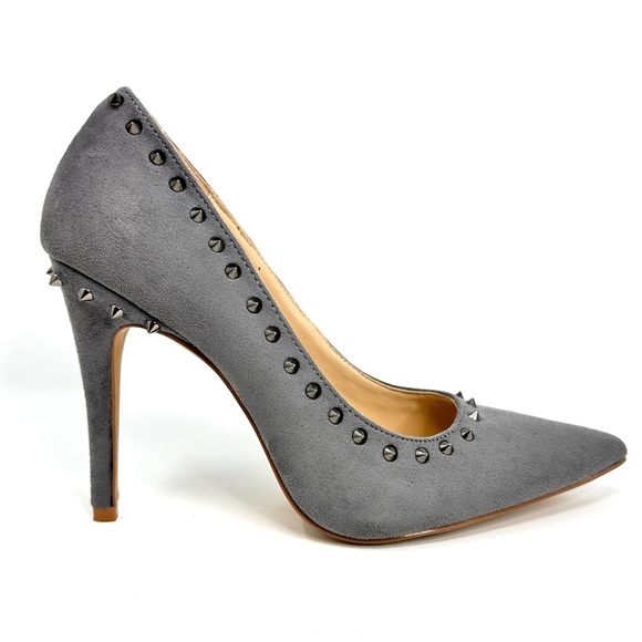 Shoe Republic LA Womens Suede Pointy Toe Stiletto Pump - Picture 2 of 16